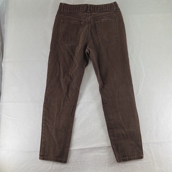 Refuge Brown Jeans Mom Skinny Straight Ankle High Rise Juniors Size 5 Pants - Picture 3 of 10